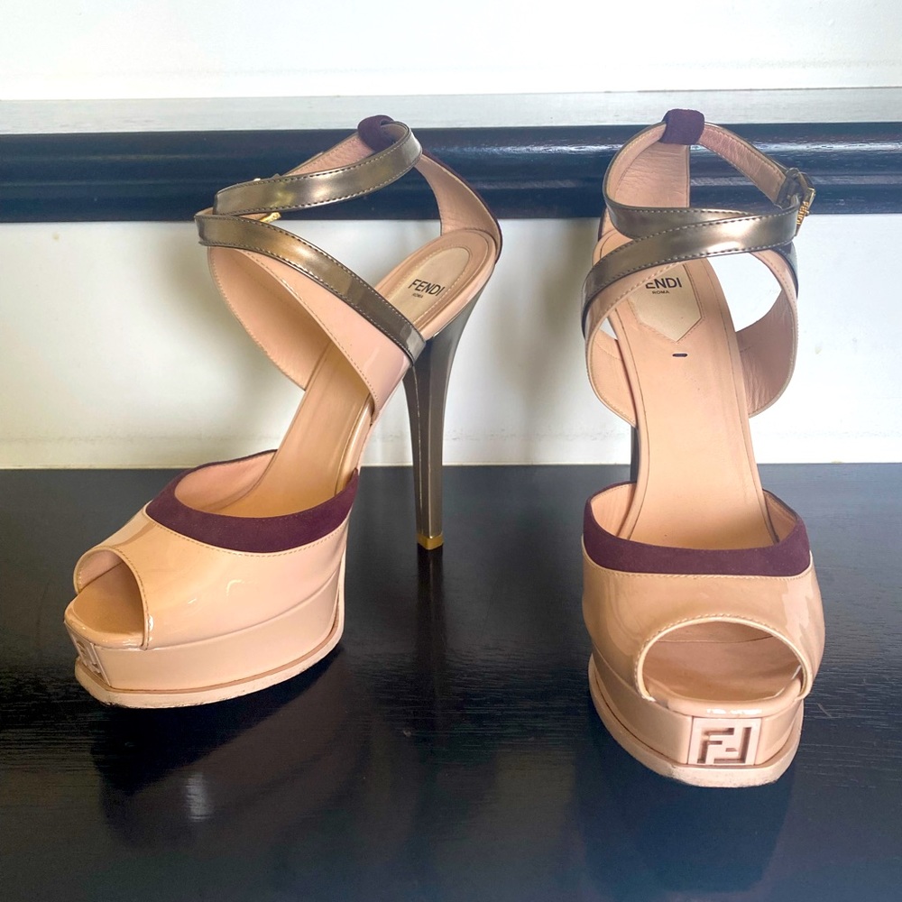 Fendi pink tricolor patent - Excellent condition